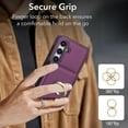 thumbnail image 3 of ELEHOLD Case for Samsung Galaxy S24,Business PU Leather Stand Case with Card Holder & Ring Holder,Deeppurple, 3 of 7