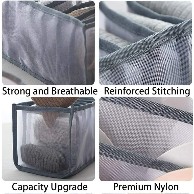 Bra Underwear Drawer Organizer for Women, Foldable Nylon Underwear Storage  Boxes