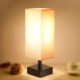 thumbnail image 1 of Lámpara de mesa pequeña negra para dormitorio – Lámparas de noche para mesita de noche, lámpara de noche minimalista con pantalla de tela cuadrada, lámpara de lectura de escritorio para habitación de, 1 of 4
