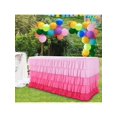 thumbnail image 5 of YFTDEF Pink Tulle Table Skirt, 6ft Table Skirt for Rectangle Table, Birthday Party Decorations, Shower Parties, Cake Dessert Table Decorations, Five-Layer Ruffle Table Skirting, 5 of 6