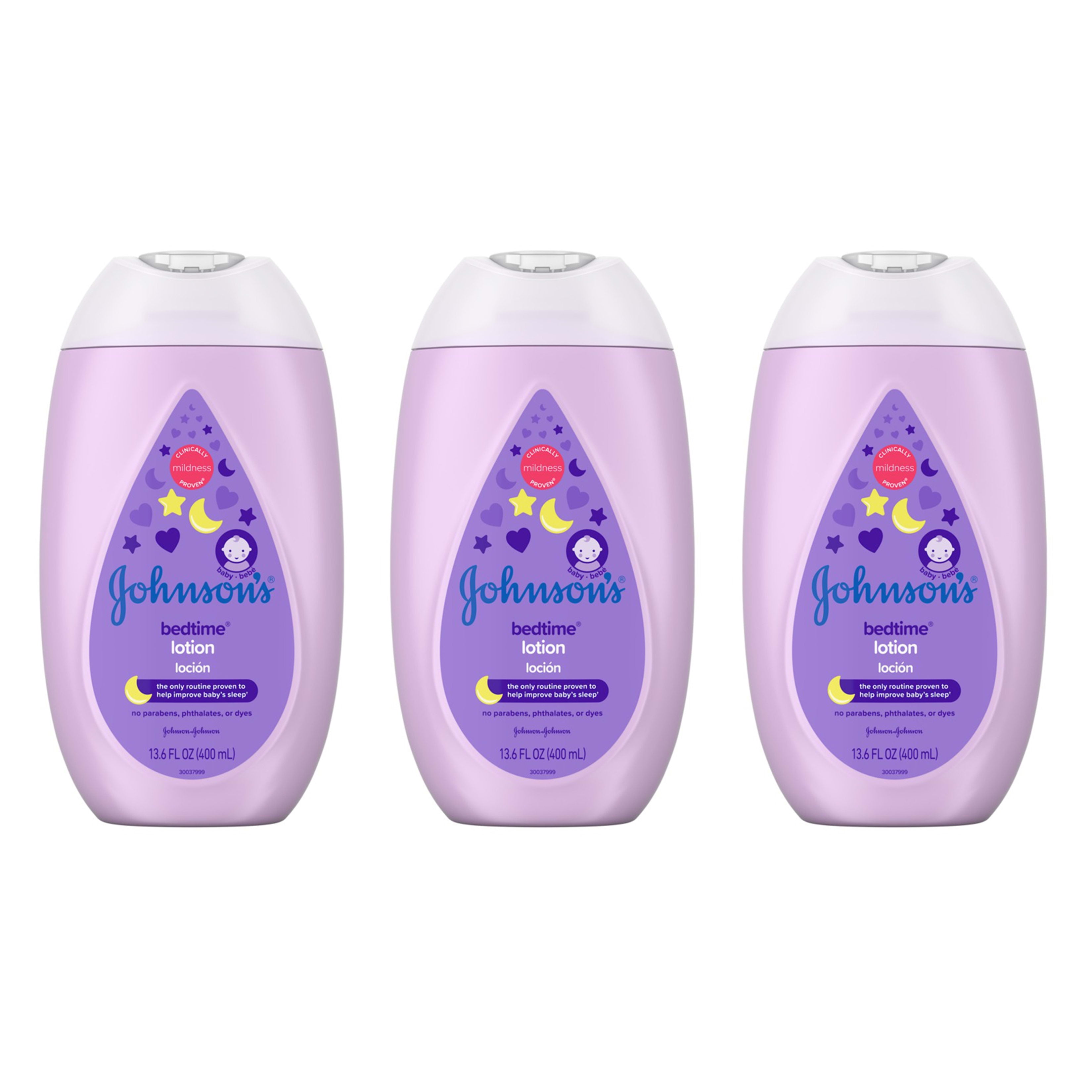 Johnson's Moisturizing Bedtime Baby Lotion, 13.6 fl. oz, Pack of 3