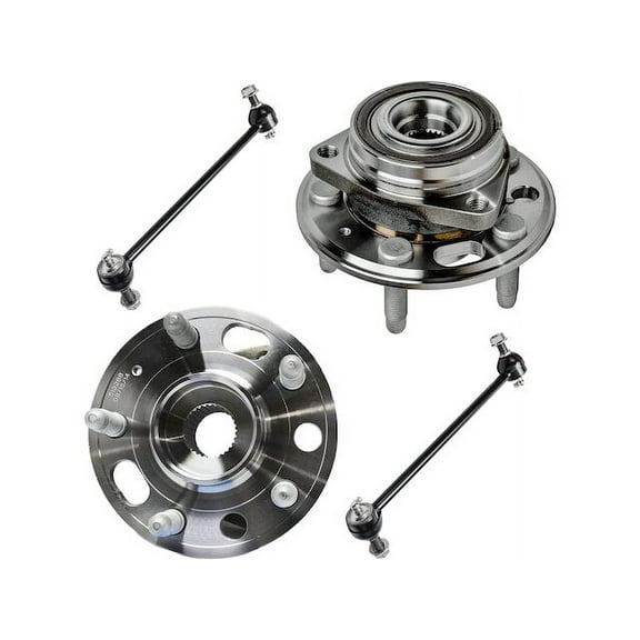 Front Wheel Hub and Sway Bar Link Kit - Compatible with 2010 - 2017 Chevy Equinox 2011 2012 2013 2014 2015 2016