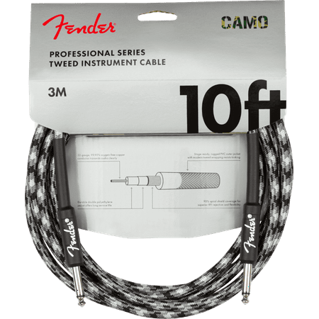 Genuine Fender® Professional Series Instrument Cable, 10', Winter Camo