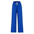 thumbnail image 4 of Womens Wide Leg Pants Women's Wide Leg Sweatpants Trendy Drawstring Baggy Sweatpants High Waisted Casual Trousers Jogger Pant Yoga Pants Women S-18 Blue L, 4 of 4