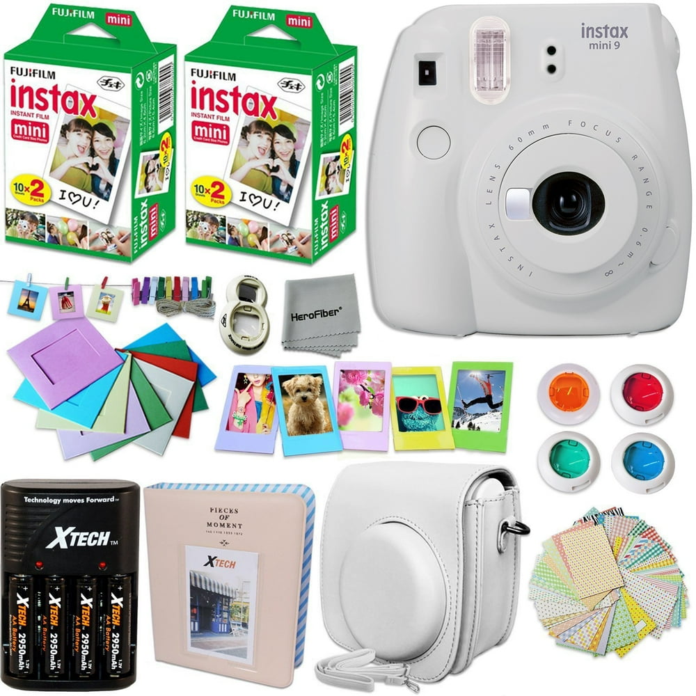 FujiFilm Instax Mini 9 Camera WHITE + Accessories KIT for Fujifilm