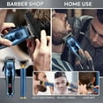 thumbnail image 6 of 2-Piece Cordless Men's Grooming Kit - Professional Hair Clipper/Fine Carving Trimmer, USB Rechargeable, LED Display, 8 Guide Combs, Washable, 150/90min Runtime for Home/Barber Shop, 6 of 12