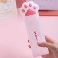 thumbnail image 2 of Summer Saving!Back_to_School Saving!School_Supplies!Under $1 dollars!Special Pencil Case Pouch, Cats Paw Shaped Plastic Pencil Case Multifunctional Stationery Organizer, Clear, 2 of 9