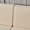 thumbnail image 5 of Frankie Outdoor Acacia Wood Sectional Sofa with Cushions, Teak, Beige, 5 of 8