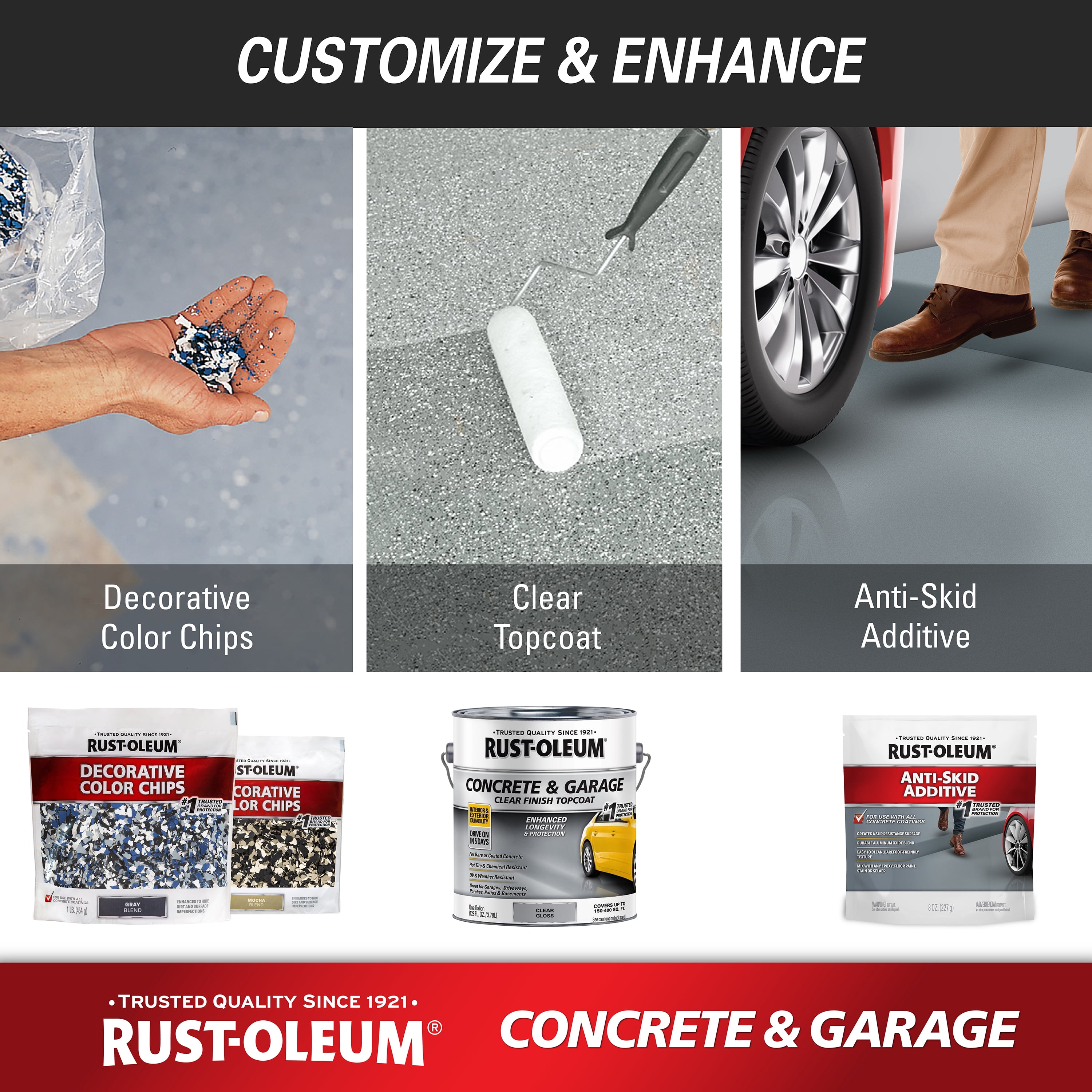 Clear, Rust-Oleum Concrete & Garage Topcoat-320202, 1 gal