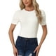 thumbnail image 1 of INSPIRE CHIC Camiseta de Mujer Casual de Verano 2024 con Cuello Redondo y Mangas Fruncidas Blancas S, 1 of 1