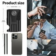 thumbnail image 3 of Black & Gray American Flag Engraved, Minimalist Wallet, RFID Blocking Aluminum Slim Wallet With Money Clip (Black & Gray with Money Clip), 3 of 4