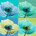 thumbnail image 2 of Koetsier, Albert 12x12 White Modern Wood Framed Museum Art Print Titled - Blue Green Flowers 2, 2 of 4