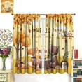 thumbnail image 3 of Fall Wild Animals Blackout Curtain，for Kids Watercolor Fox Bear Hedgehog Squirrel Autumn Leaves Decorative Pattern 2 Panel Rod Pocket Window Drapes for Nursery Bedroom Kids Room Decor 27.5"W X 39"L, 3 of 8
