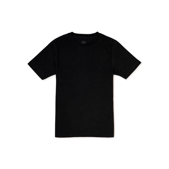 Boys Kid Tough Tee with Short Sleeves, Sizes 4-18 & Husky,10-12 (L),Black Soot