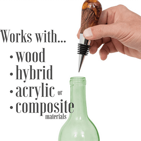 

20 Pieces Blank Bottle Stopper with Threaded Post Metal Wine Stopper Inserts Set Hardware for Wood Turning DIY Project