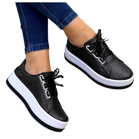 Oyedens Platform Fashion Sneakers for Women Lace up Tennis Shoes Womens Walking Footwear
