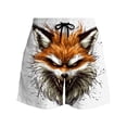 thumbnail image 7 of Lcziwo Mens Stretch Bathing Suit Funny Cartoon Print Summer Beach Shorts Drawstring Elastic Waist Loose Swim Trunks White,S, 7 of 7