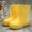 Yellow, variant on Kid Girl's Thickened Sole Solid Color Anti-Slip Wading Boots Ankle Rain Boots Waterproof PVC Garden Boots Four-Season Fleece-Lined Water Shoes