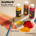 thumbnail image 3 of Set de pintura acrílica AnyMark, 24 colores, botellas de 60 ml, 10 pinceles, 3 of 7