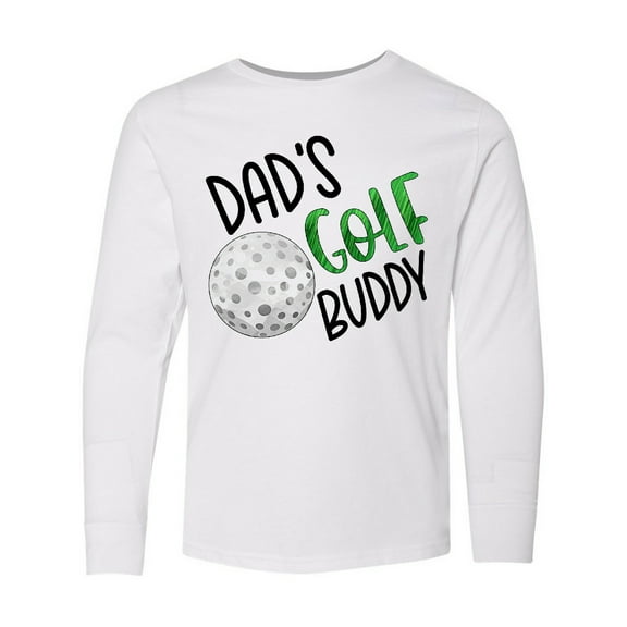 Inktastic Dad's Golf Buddy with Golf Ball Long Sleeve Youth T-Shirt