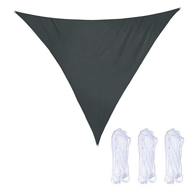 Triangular Shade Sail Sunshade 3 Ropes Triangle Sunshades Awnings Open Air Waterproof Black Summer Uv Protection Outdoor