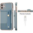 thumbnail image 5 of Case for iPhone 11 6.1 Inch, Soft Silicone TPU Slim Case Electroplated Case Shockproof Phone Case with Wristband Kickstand Phone Loop Finger Holder Strap-Gray, 5 of 7