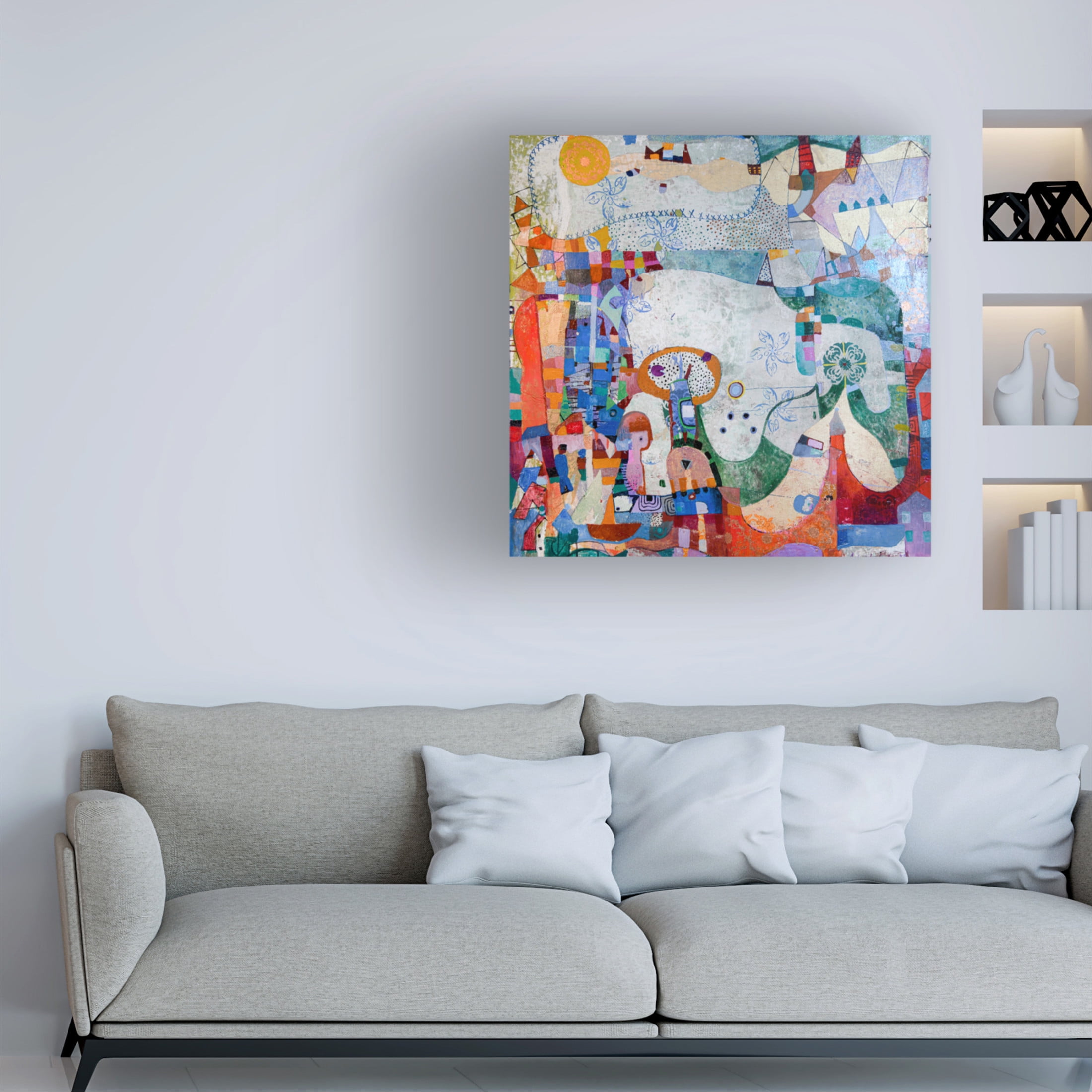 Trademark Fine Art Alise Loebelsohn Distant Village Canvas Wall Art