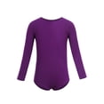 thumbnail image 2 of TiaoBug Kids Girls Long Sleeve Ballet Leotard with Wrap Chiffon Skirt Gymnastic Tutu Dress Dancewear Dark Purple 7-8, 2 of 7