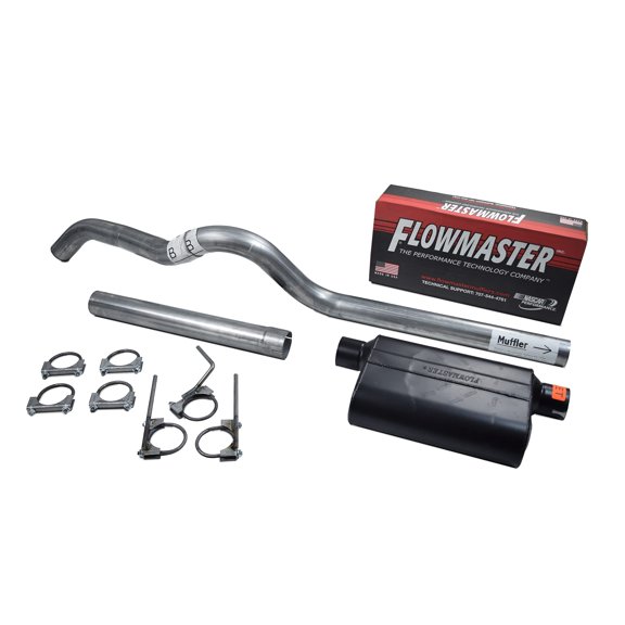Truck Exhaust Kits 2.5" Aluminized Single Exhaust Kit with Flowmaster Super 44 Muffler Fits 07-18 Wrangler JK 2D-4D