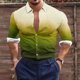 thumbnail image 1 of Blusa y camisa de manga larga con cuello vuelto para hombre, estilo casual, a la moda, con botones estampados, blusa de manga larga con cuello vuelto, camisetas de poliéster para hombre, 1 of 5
