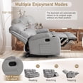 thumbnail image 3 of Light Grey Luxury 3+2 Seater Reclining Sofa Set, Oversized Faux Leather Recliner Couch Combination for Spacious Living Rooms and Home Theaters, 3 of 7