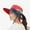 Red, variant on Women Ponytail Summer Sun Hat UV Protection Wide Brim Foldable Fishing Cap