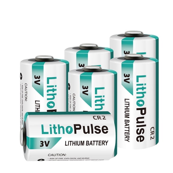 LithoPulse CR2 3V 1000mAh Lithium Battery for Flashlights Home Alarm System Non-Rechargeable CR2 Lithium Batteries 3 Volt(6 Pack)