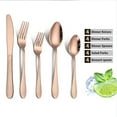 thumbnail image 1 of 20Pcs Cutlery Set Hammer Grain Mirror Finish Smooth Edge Stainless Steel Fork Spoon Set, 1 of 8