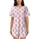 thumbnail image 1 of Fotbe Pink Disco Ball Conjunto de Pijama Estampado para Mujer, 2 Piezas, Ropa de Dormir con Camiseta de Manga Corta y Shorts Suaves-Large, 1 of 6