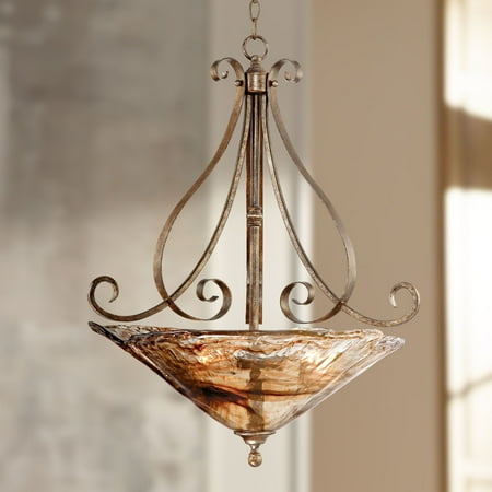 Franklin Iron Works Amber Scroll 24 3 4 Wide Pendant Light Franklin Iron Works Amber Scroll 24 3 4 Wide Pendant Light