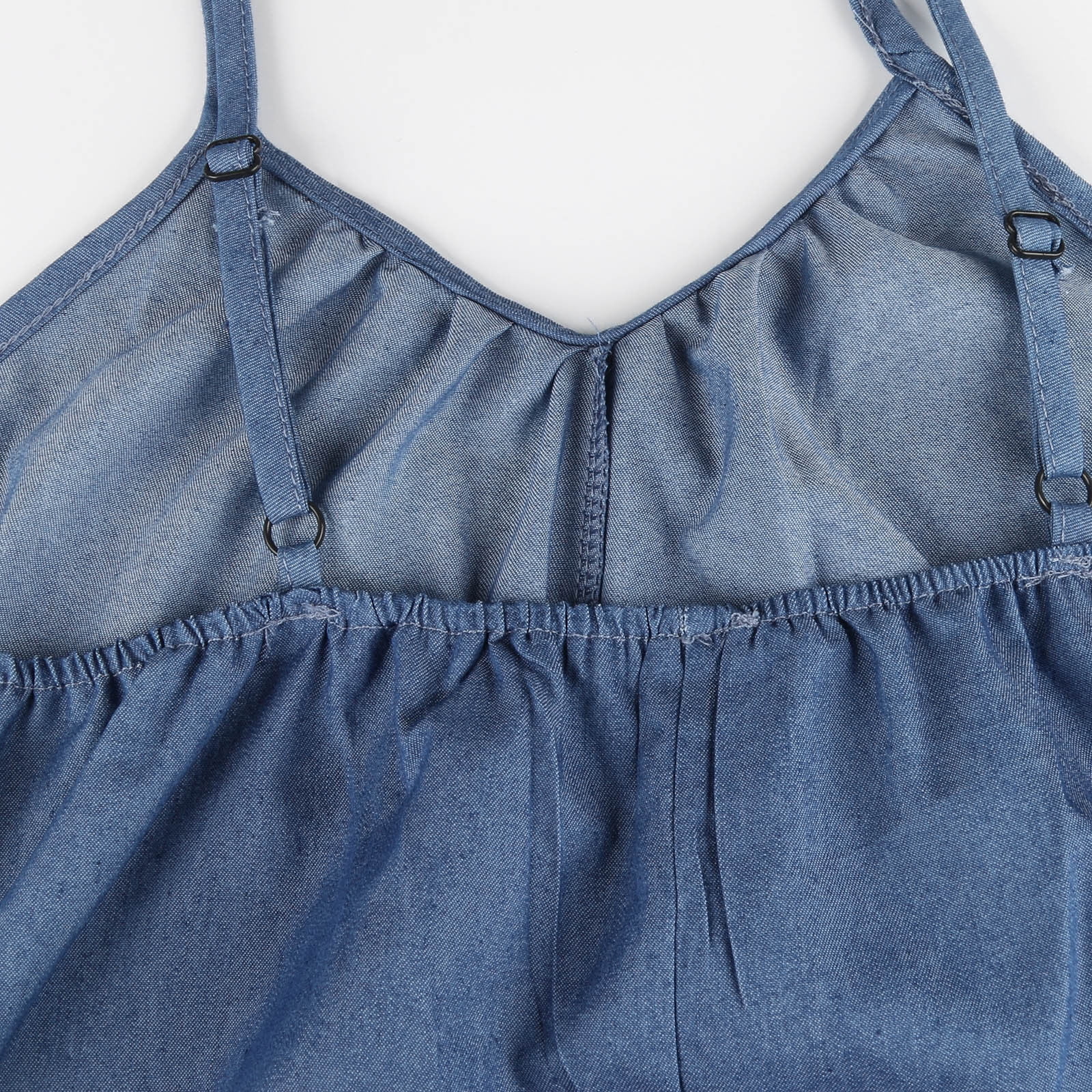 Joau Denim Adjustable Straps Capri Romper Overalls (Women)