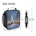 thumbnail image 5 of Square Lunch Bag 10.5*3.5*9.5 Inches Cooler Bag Lunch Bag Insulation Portable Durable Fashion Christmas Snow Scene, 5 of 6