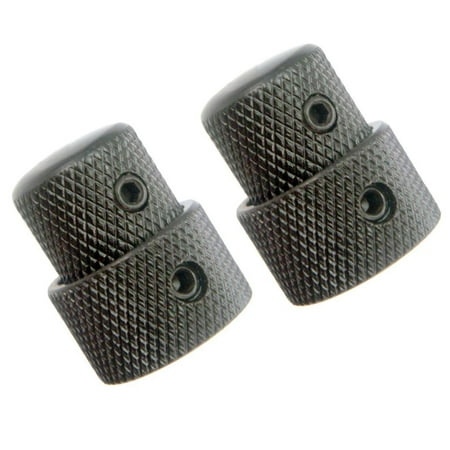 Black 2 Pieces Volume Control Cylinder Knobs Caps Buttons for Electric