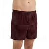 Men's Perry Ellis 850817 Cotton Knit Dual Striped Boxer Short (Black/Intensity S)