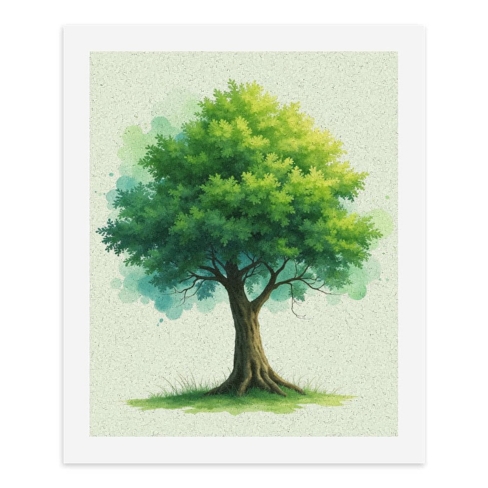 Paint By Numbers Kit for Adults Beginner - DIY Green Tree Nature Illustration Art Canvas Painting Kits for Adults, Frameless Paint By Number for Adults for Home Wall Decor 16x20 Inch