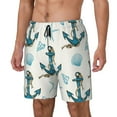 thumbnail image 1 of Kdxio Anchors And Shells Print Mens Swim Shorts with Mesh Lining, Breathable and Quick-Drying, Adjustable Waist, Privacy Pocket-Medium, 1 of 6