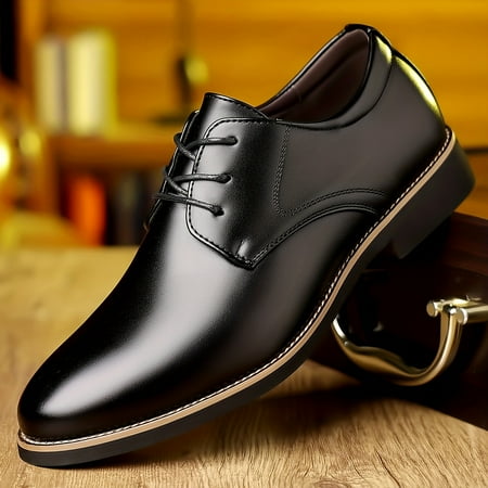 

XIAOGZAHUOP Elegant PLUS SIZE Lace-up Shoes Solid and Wear-resistant Semi-formal Footwear for Business Office Wedding Party Non Slip