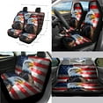 thumbnail image 2 of Jeiento Eagle Car Seat Covers Full Set with Steering Wheel Cover Safe Belt Pads Handbrake Cover Set Coasters Garbage Bin Rear View Mirror Cover American Flag Center Console Cover 14PCS Auto Accessory, 2 of 7