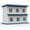 Blue, variant on MAYEERTY Double-Decker Cat House, 6 Independent Compartments Pet Retreat with FloodGuard Roof & Tool-Free Back Panel