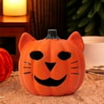 thumbnail image 3 of Sylvtty Halloween Pumpkin Lantern Light Up Pumpkin Ornament with Spooky Curved Face for Halloween Party Indoor Outdoor Decor, 3 of 7