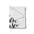 thumbnail image 2 of Im Mermaid Soft Flannel Fleece Throw Blanket, Calligraphic Design Cool Font Mermaid Theme Supportive Words Color Pattern, Cozy Plush for Indoor and Outdoor Use, 50" x 60", Black White, by Ambesonne, 2 of 5