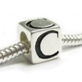 thumbnail image 2 of Queenberry Sterling Silver Cube Letter C European Style Bead Charm Fits Pandora, 2 of 2