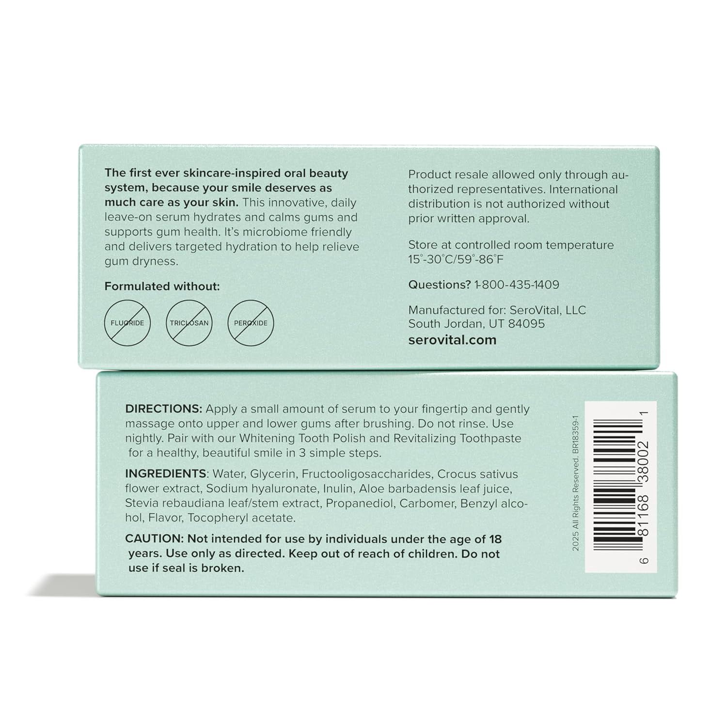 SeroVital Smile Hydrating Gum Serum – Improve Gum Health, Nurture Oral Microbiome – Formulated for Sensitive and Dry Gums––Hyaluronic Acid, Aloe Vera, and Vitamin E, and Saffron –– 1 oz., Mint Kiss