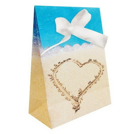 Beach Bag Favors - (Price/Case)Creative Converting 087363 Beach Love Favor Bags w/ Ribbon (Case of 72)